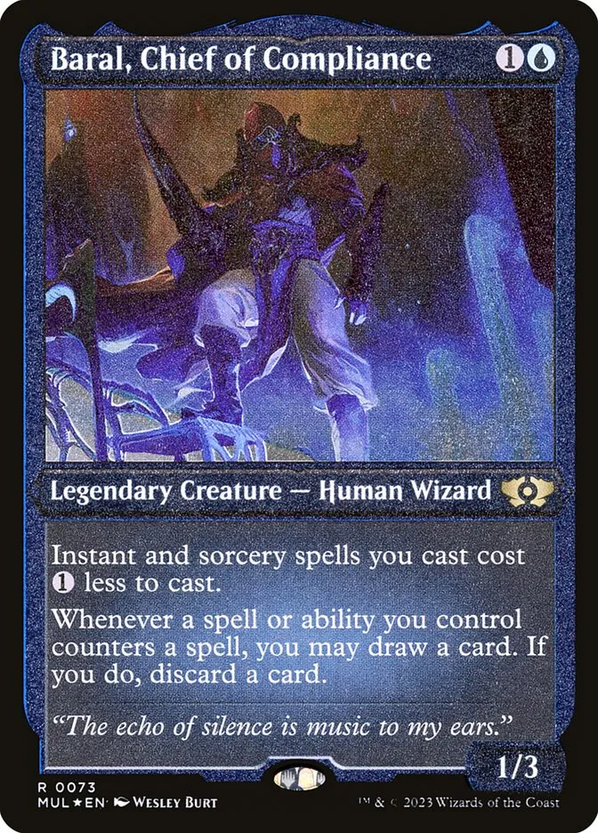 2023 Multiverse Legends Baral, Chief of Compliance #73 rare card image