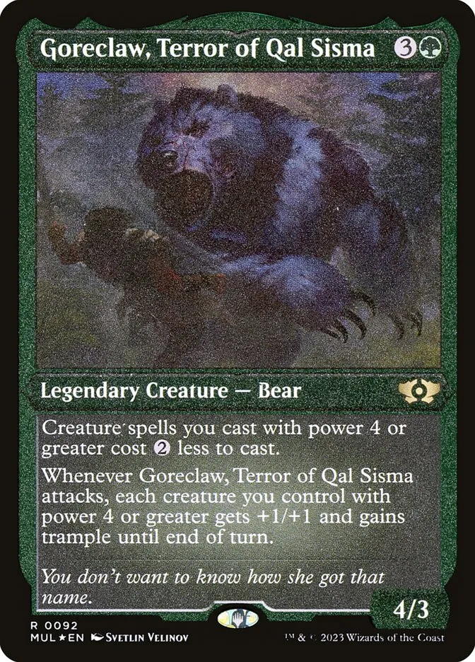2023 Multiverse Legends Goreclaw, Terror of Qal Sisma #92 rare card image