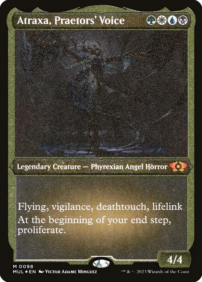 2023 Multiverse Legends Atraxa, Praetors' Voice #98 mythic card image