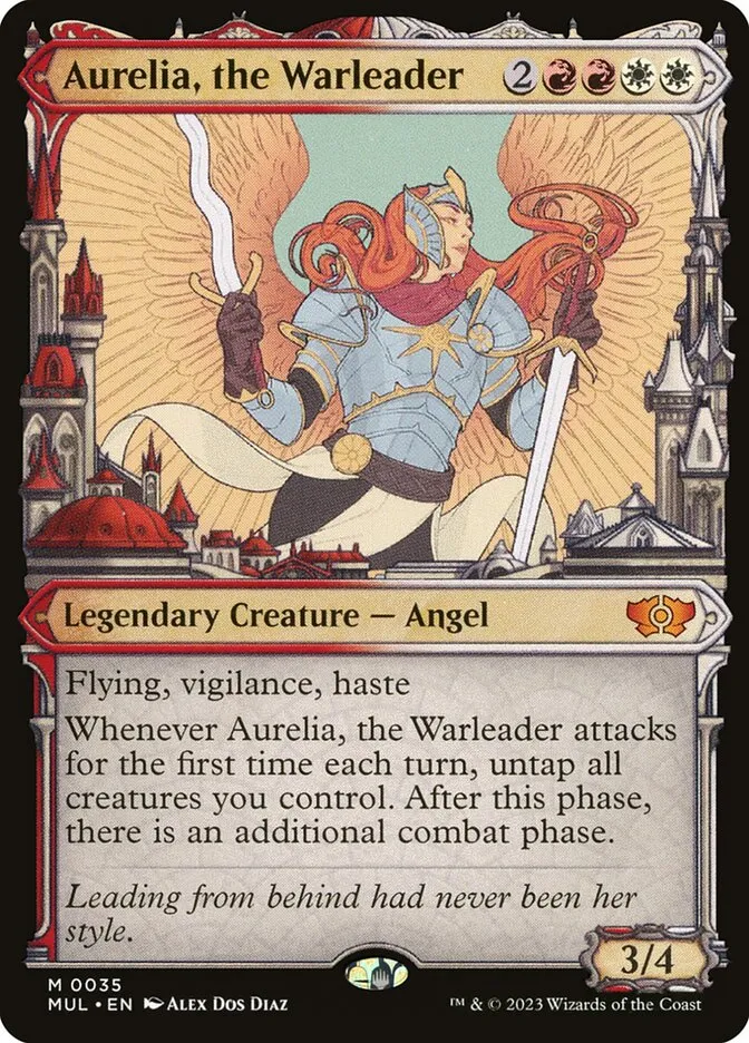 2023 Multiverse Legends Aurelia, the Warleader [Foil] mythic #35 mythic card image