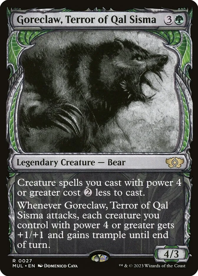 2023 Multiverse Legends Goreclaw, Terror of Qal Sisma [Foil] rare #27 rare card image