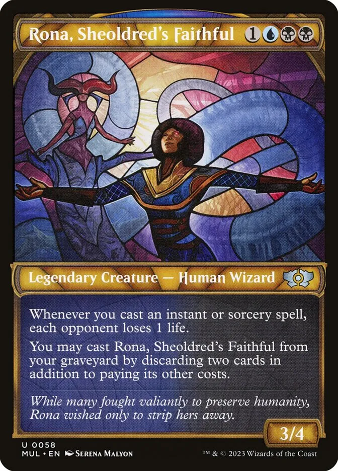 2023 Multiverse Legends Rona, Sheoldred's Faithful [Foil] uncommon #58 uncommon card image