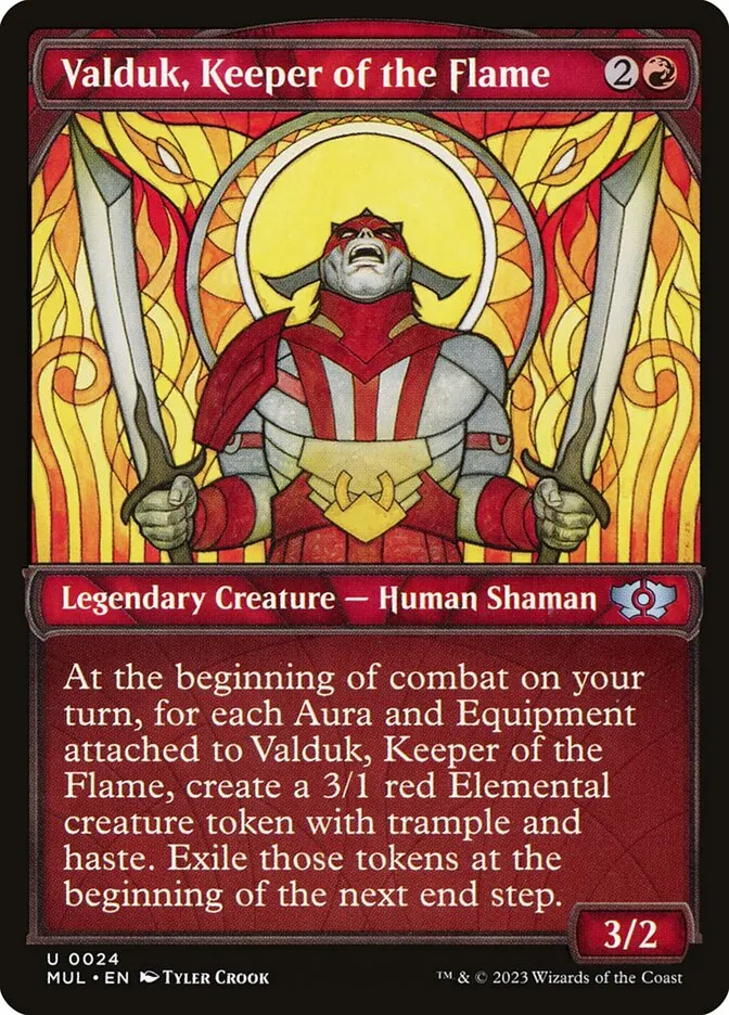 2023 Multiverse Legends Valduk, Keeper of the Flame [Foil] uncommon #24 uncommon card image