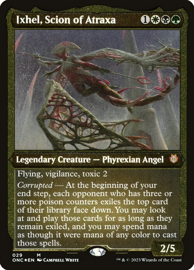 2023 Phyrexia: All Will Be One Commander Ixhel, Scion of Atraxa [Extended Art] mythic #29 mythic card image