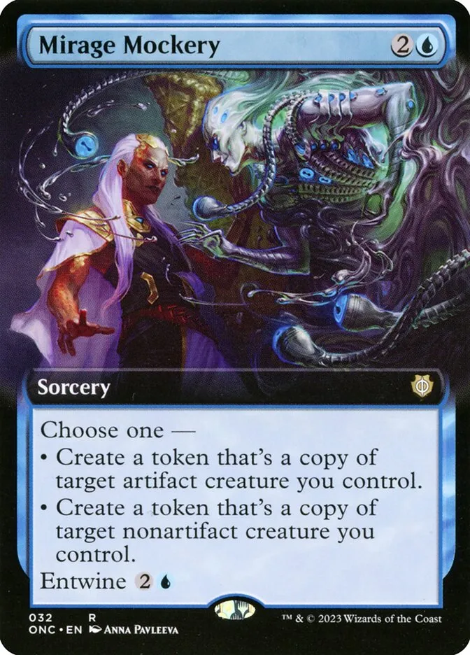 2023 Phyrexia: All Will Be One Commander Mirage Mockery [Extended Art] rare #32 rare card image