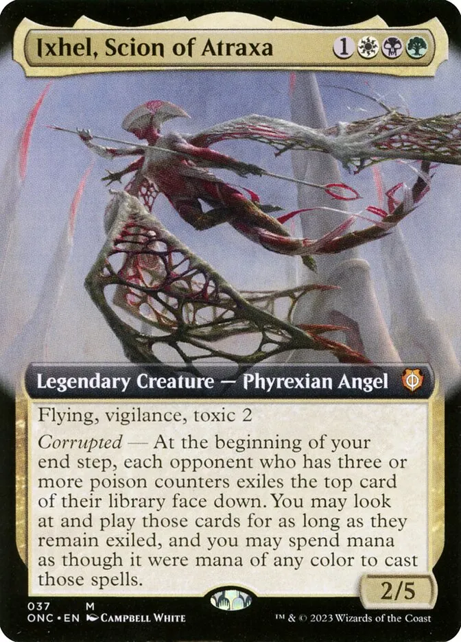 2023 Phyrexia: All Will Be One Commander Ixhel, Scion of Atraxa [Extended Art] mythic #37 mythic card image