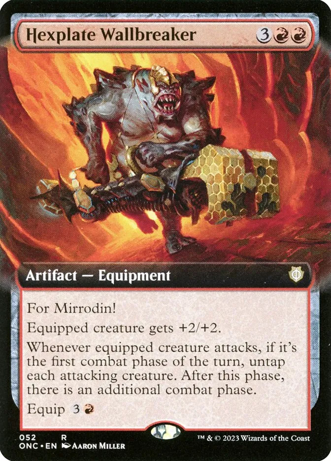 2023 Phyrexia: All Will Be One Commander Hexplate Wallbreaker [Extended Art] rare #52 rare card image