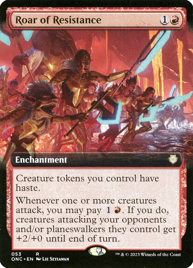2023 Phyrexia: All Will Be One Commander Roar of Resistance [Extended Art] rare #53 rare card image