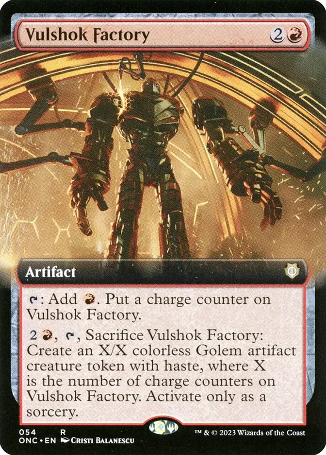 2023 Phyrexia: All Will Be One Commander Vulshok Factory [Extended Art] rare #54 rare card image
