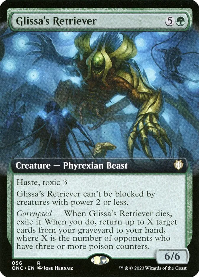 2023 Phyrexia: All Will Be One Commander Glissa's Retriever [Extended Art] rare #56 rare card image