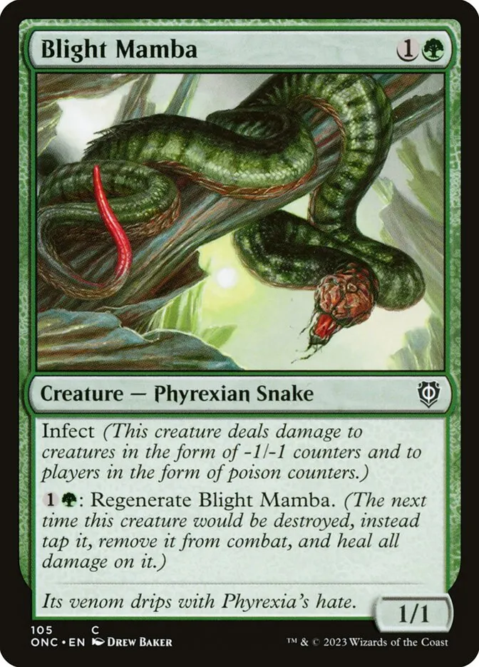 2023 Phyrexia: All Will Be One Commander Blight Mamba common #105 common card image