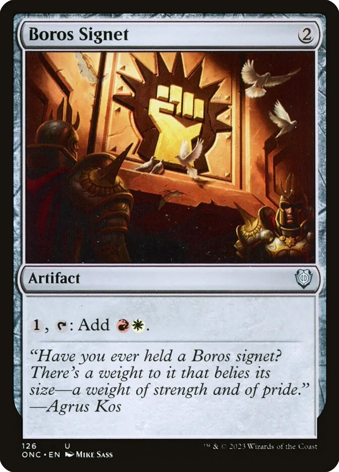 2023 Phyrexia: All Will Be One Commander Boros Signet #126 uncommon card image