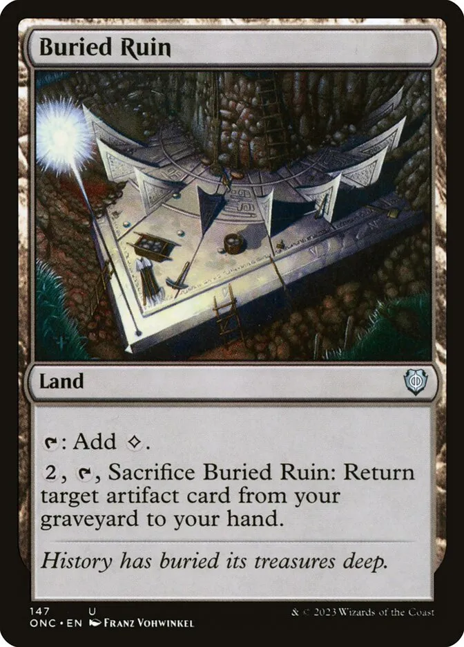 2023 Phyrexia: All Will Be One Commander Buried Ruin #147 uncommon card image