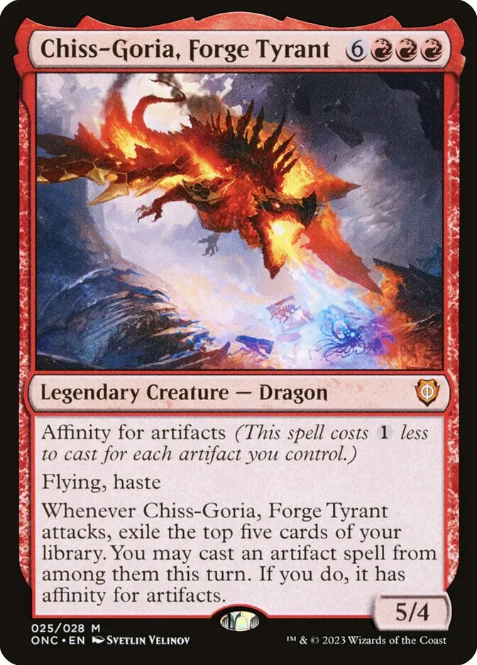 2023 Phyrexia: All Will Be One Commander Chiss-Goria, Forge Tyrant mythic #25 mythic card image