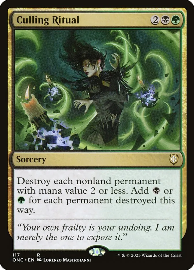 2023 Phyrexia: All Will Be One Commander Culling Ritual #117 rare card image