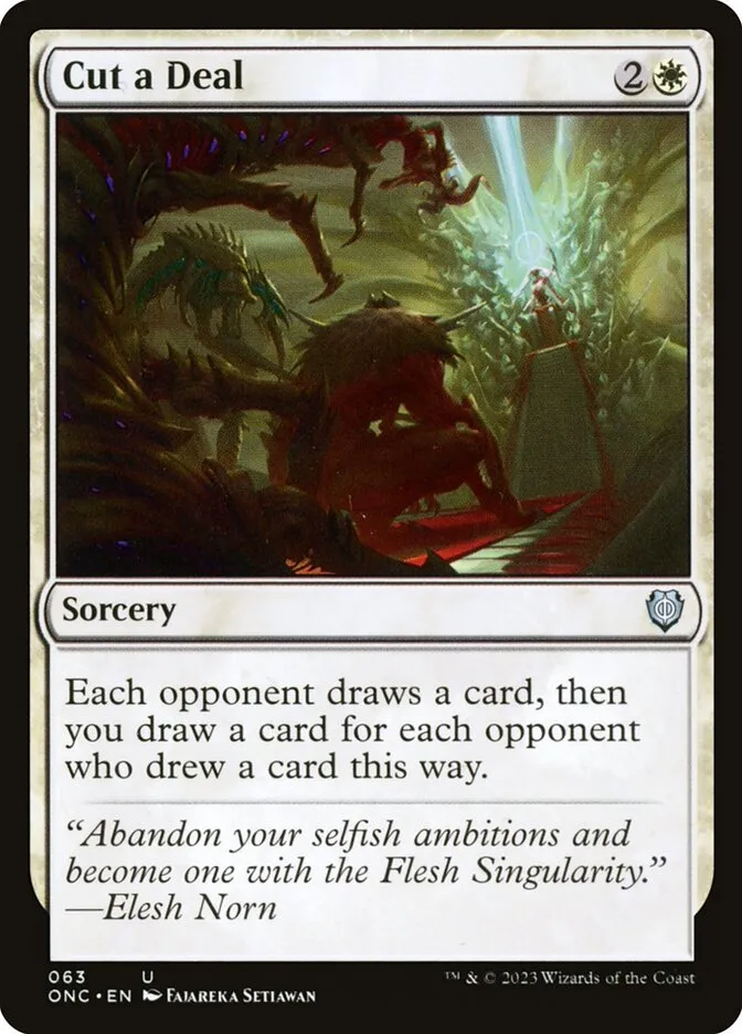2023 Phyrexia: All Will Be One Commander Cut a Deal #63 uncommon card image
