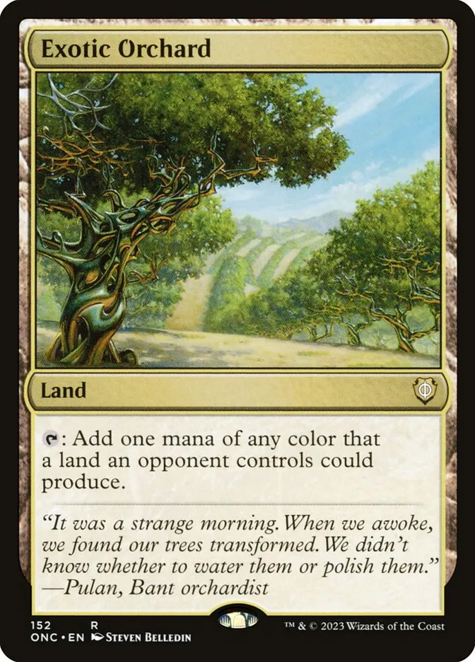 2023 Phyrexia: All Will Be One Commander Exotic Orchard #152 rare card image
