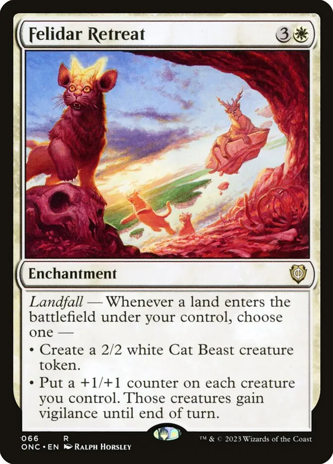 2023 Phyrexia: All Will Be One Commander Felidar Retreat rare #66 rare card image