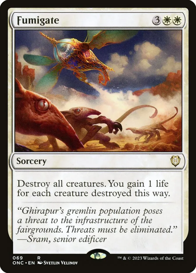 2023 Phyrexia: All Will Be One Commander Fumigate rare #69 rare card image