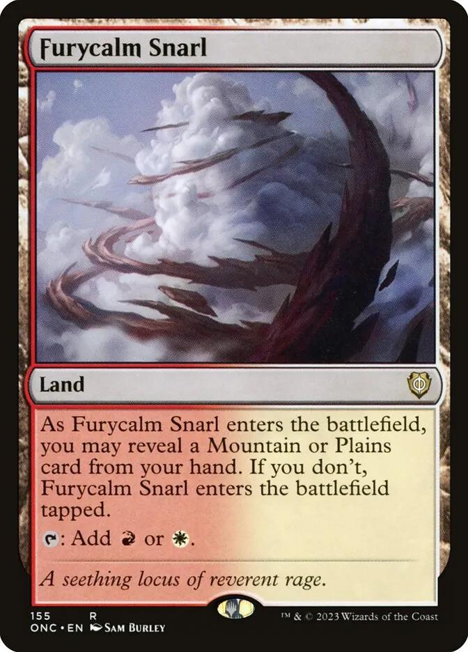 2023 Phyrexia: All Will Be One Commander Furycalm Snarl #155 rare card image