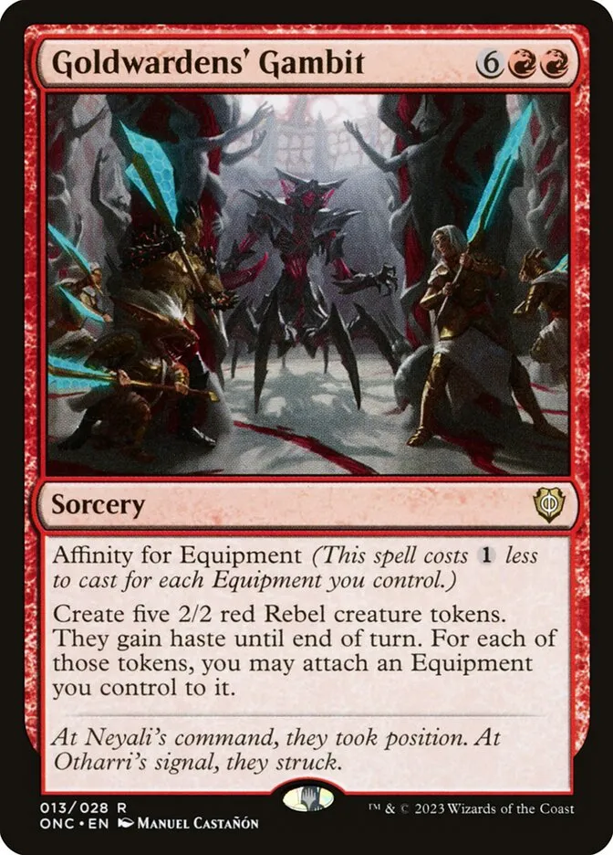 2023 Phyrexia: All Will Be One Commander Goldwardens' Gambit rare #13 rare card image