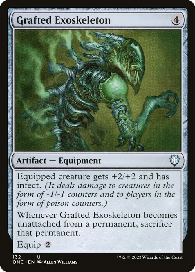 2023 Phyrexia: All Will Be One Commander Grafted Exoskeleton uncommon #132 uncommon card image
