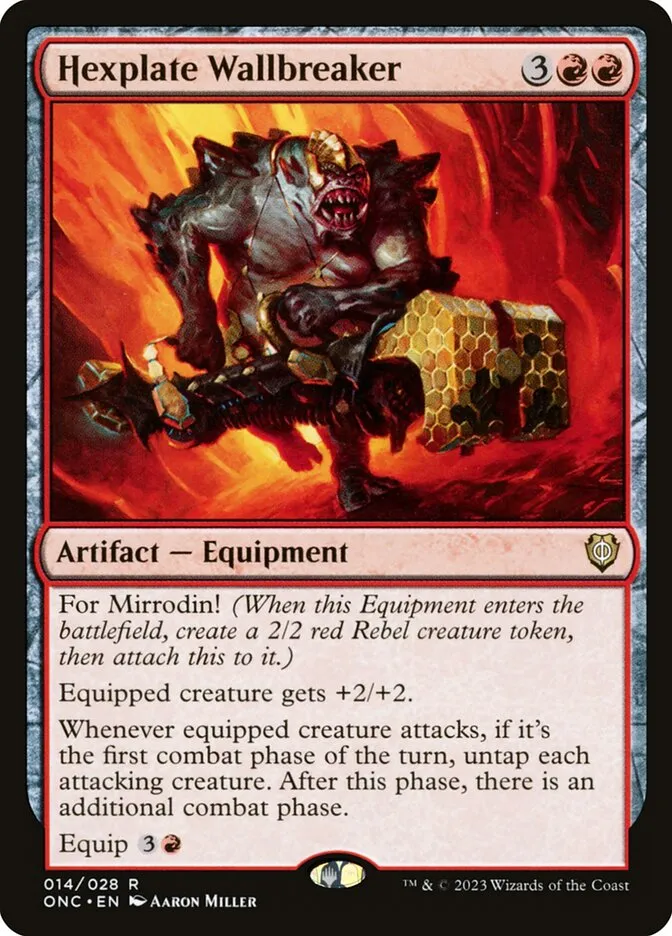 2023 Phyrexia: All Will Be One Commander Hexplate Wallbreaker rare #14 rare card image