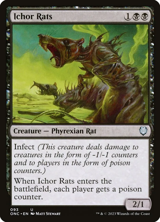 2023 Phyrexia: All Will Be One Commander Ichor Rats uncommon #93 uncommon card image