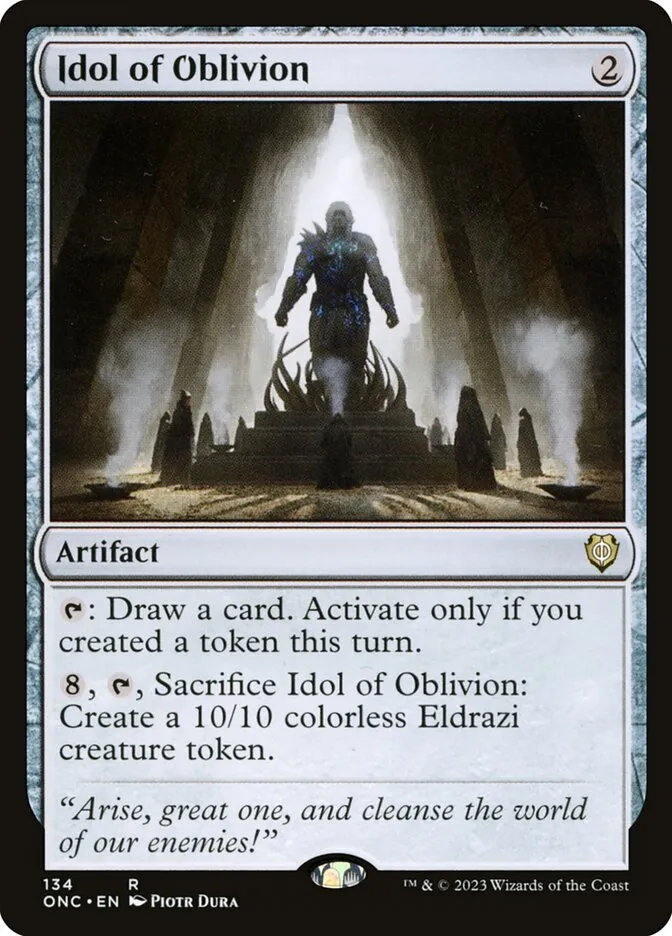 2023 Phyrexia: All Will Be One Commander Idol of Oblivion #134 rare card image