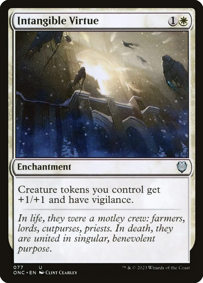 2023 Phyrexia: All Will Be One Commander Intangible Virtue uncommon #77 uncommon card image
