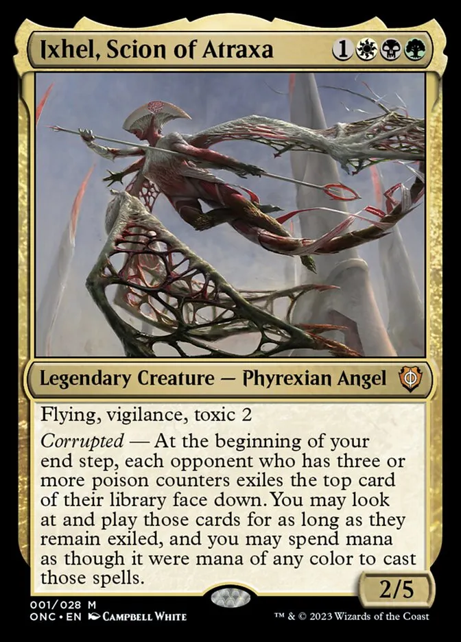 2023 Phyrexia: All Will Be One Commander Ixhel, Scion of Atraxa mythic #1 mythic card image