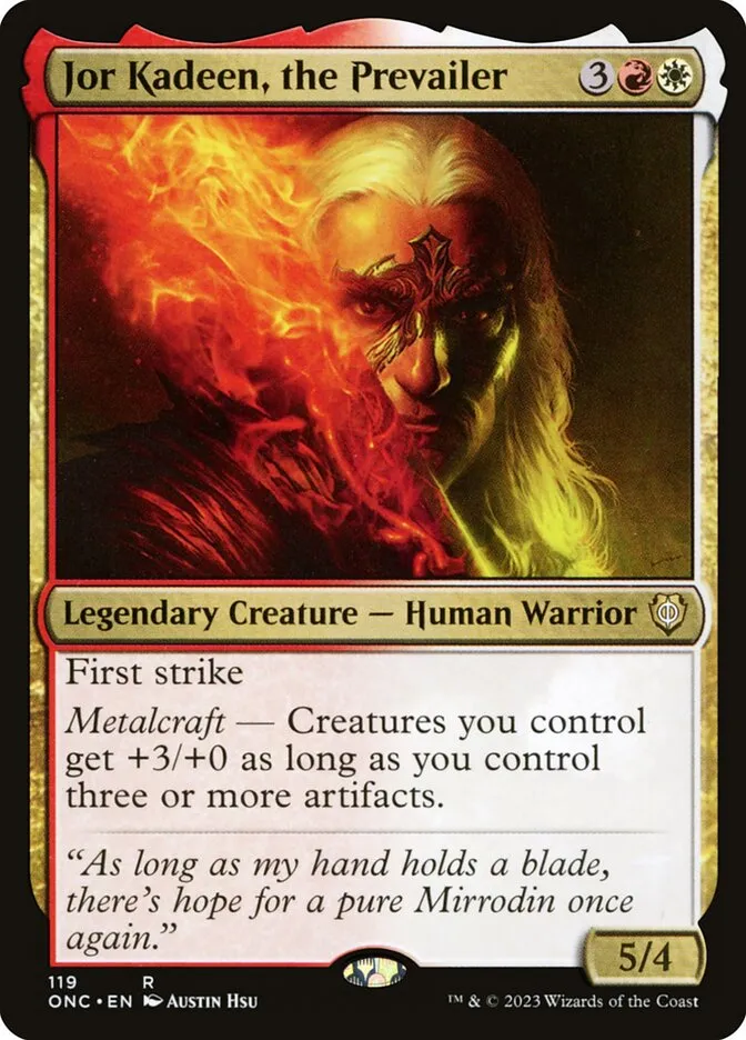 2023 Phyrexia: All Will Be One Commander Jor Kadeen, the Prevailer #119 rare card image