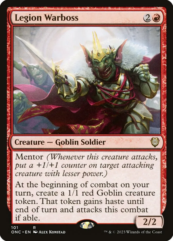 2023 Phyrexia: All Will Be One Commander Legion Warboss rare #101 rare card image