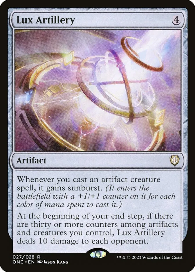 2023 Phyrexia: All Will Be One Commander Lux Artillery rare #27 rare card image
