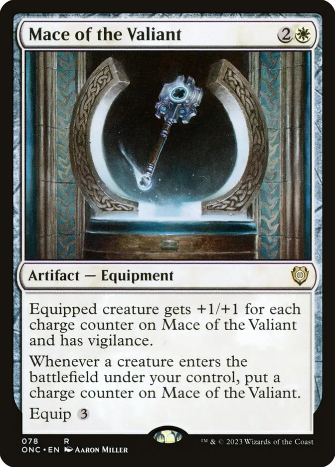 2023 Phyrexia: All Will Be One Commander Mace of the Valiant #78 rare card image
