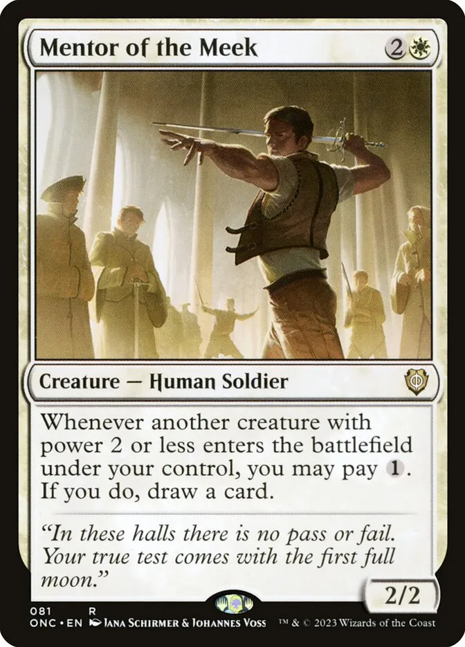 2023 Phyrexia: All Will Be One Commander Mentor of the Meek #81 rare card image