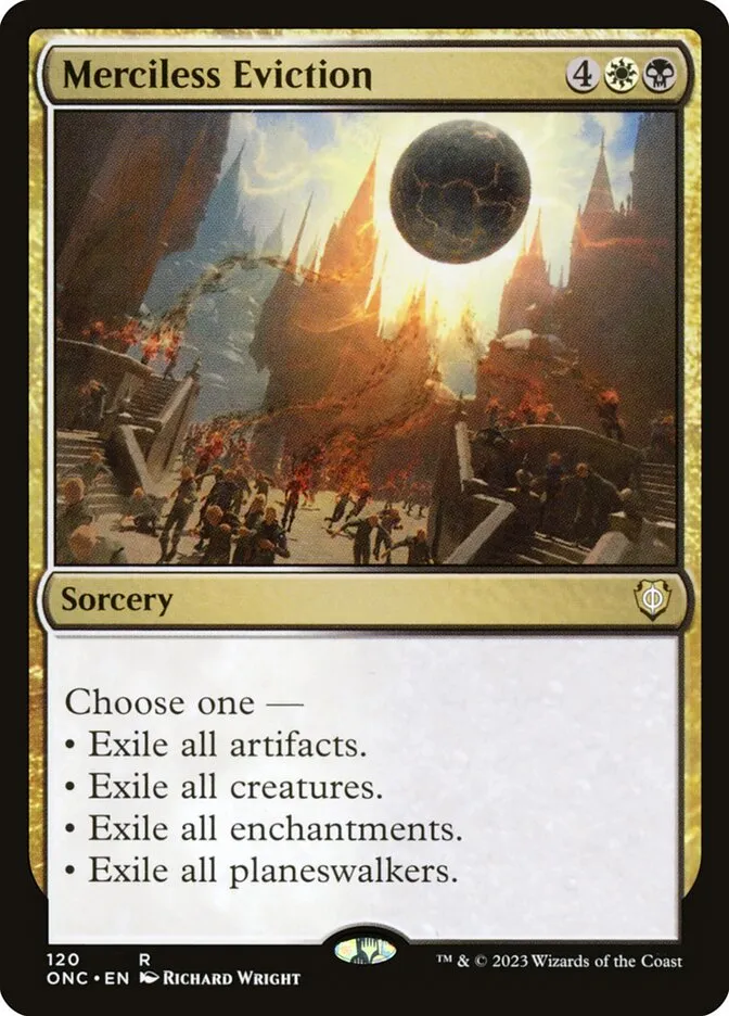 2023 Phyrexia: All Will Be One Commander Merciless Eviction #120 rare card image