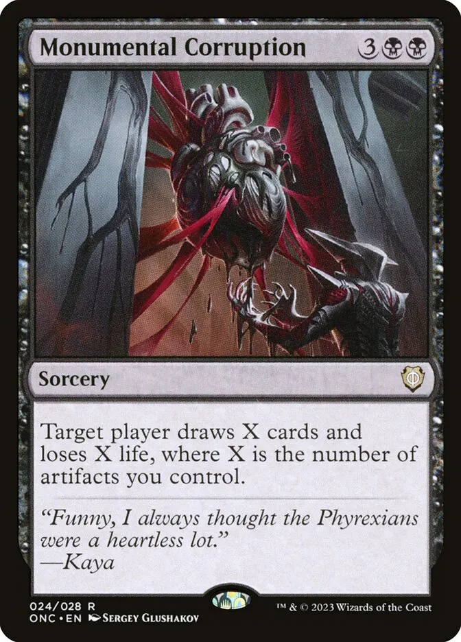 2023 Phyrexia: All Will Be One Commander Monumental Corruption rare #24 rare card image