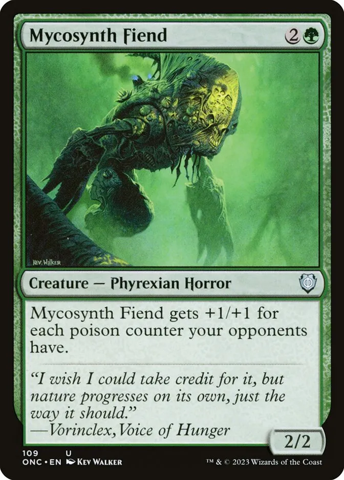 2023 Phyrexia: All Will Be One Commander Mycosynth Fiend #109 uncommon card image