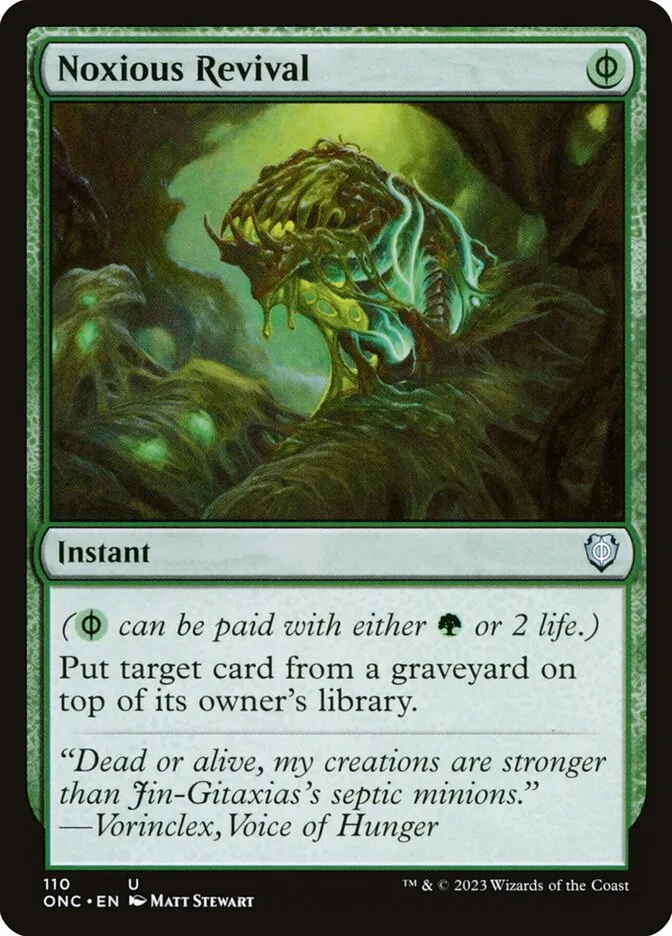 2023 Phyrexia: All Will Be One Commander Noxious Revival #110 uncommon card image