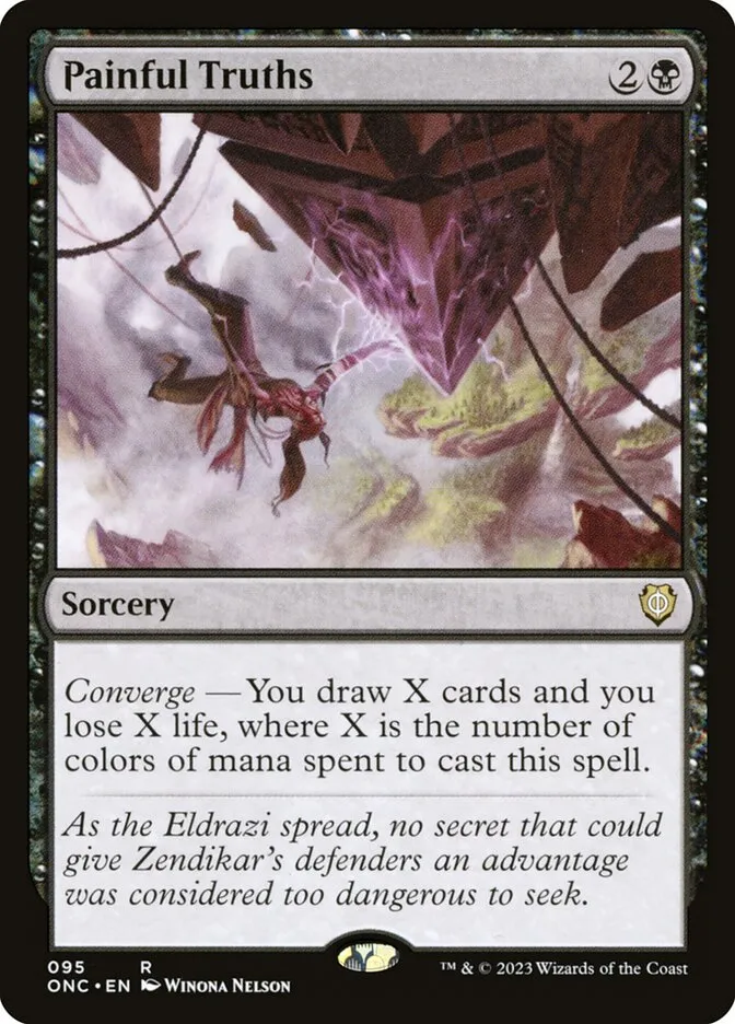 2023 Phyrexia: All Will Be One Commander Painful Truths #95 rare card image