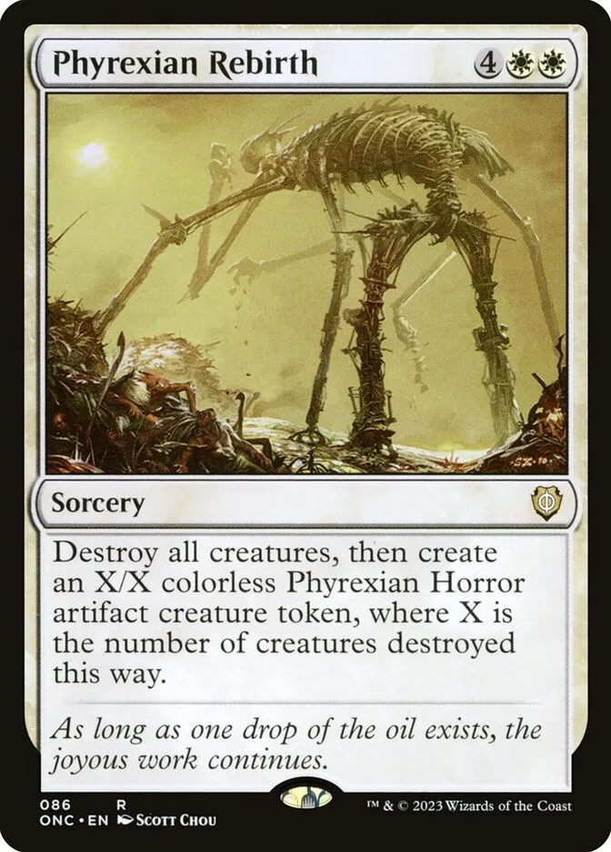 2023 Phyrexia: All Will Be One Commander Phyrexian Rebirth #86 rare card image