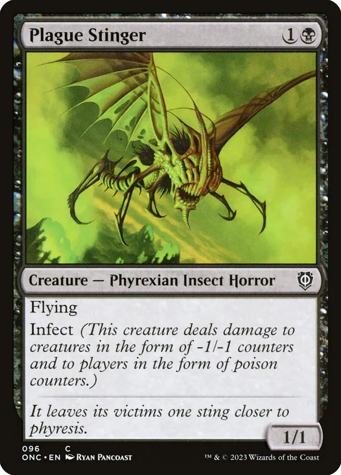 2023 Phyrexia: All Will Be One Commander Plague Stinger common #96 common card image