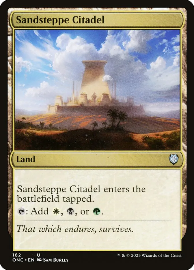 2023 Phyrexia: All Will Be One Commander Sandsteppe Citadel #162 uncommon card image