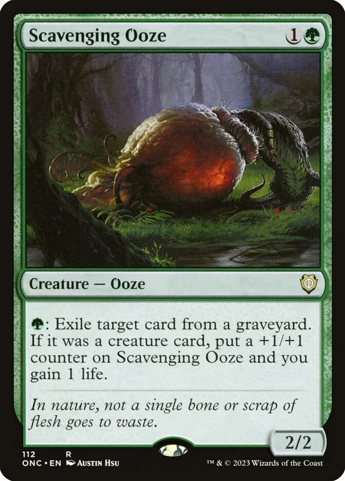 2023 Phyrexia: All Will Be One Commander Scavenging Ooze #112 rare card image