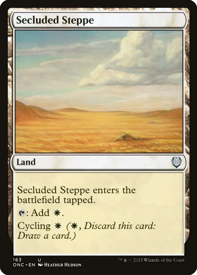 2023 Phyrexia: All Will Be One Commander Secluded Steppe uncommon #163 uncommon card image