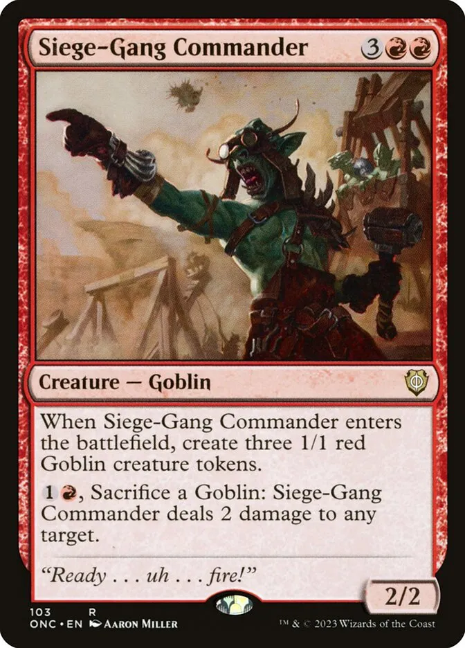 2023 Phyrexia: All Will Be One Commander Siege-Gang Commander rare #103 rare card image