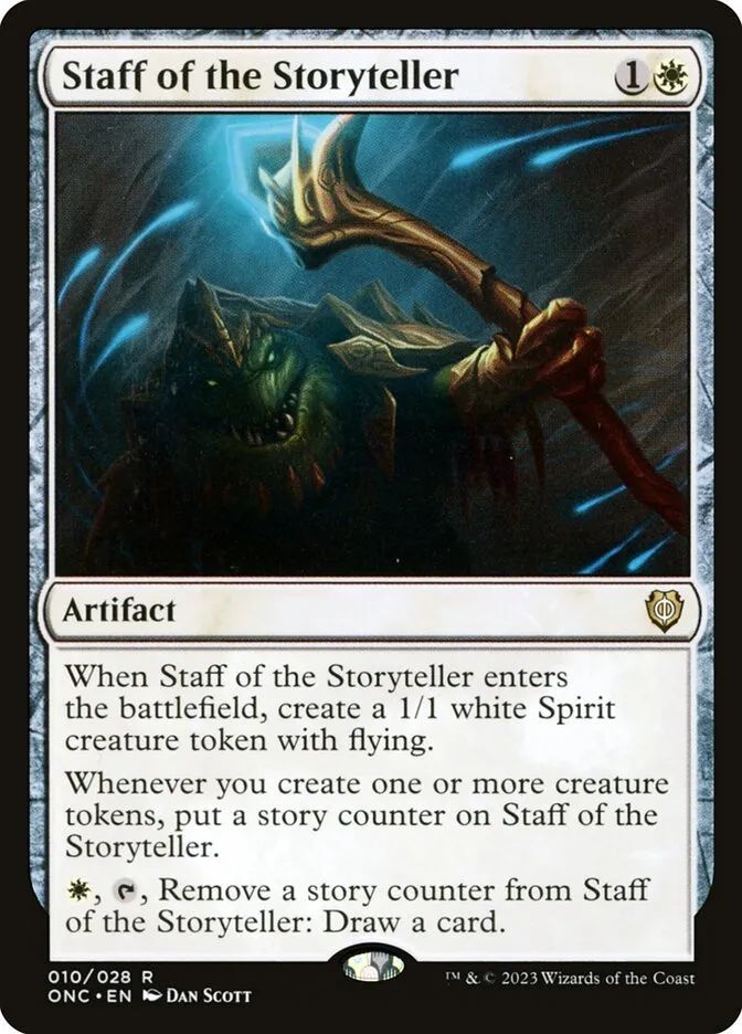 2023 Phyrexia: All Will Be One Commander Staff of the Storyteller rare #10 rare card image
