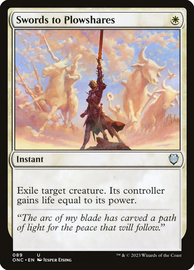 2023 Phyrexia: All Will Be One Commander Swords to Plowshares #89 uncommon card image