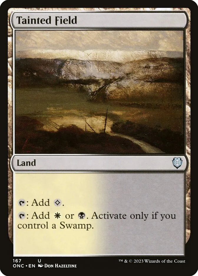2023 Phyrexia: All Will Be One Commander Tainted Field #167 uncommon card image